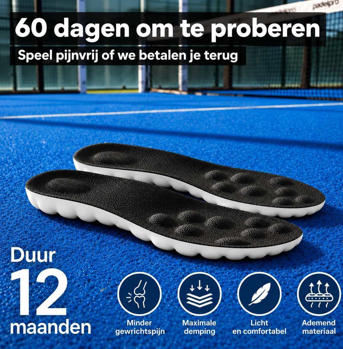 Padel Oxy inlegzolen. 2 voor 1. Niet langer op halve kracht!