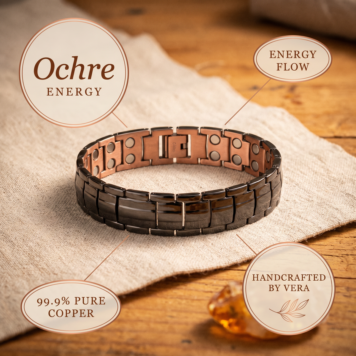Vera's Ochre Men's  Copper Bracelet